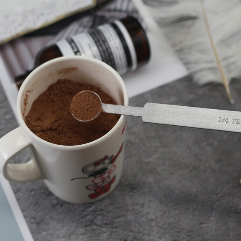 5Pc 2/2.7/3/4.4cm Stainless Steel durable Coffee Scoop Measuring Scoop Spoon Long Handle Metal Measu