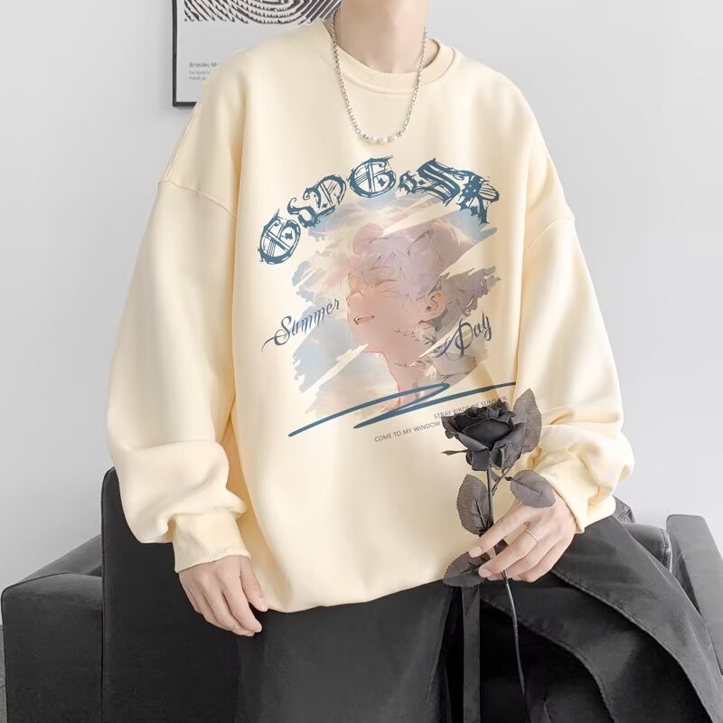 COD 2025 Crew Neck Sweatshirt Men 2025 Spring Autumn New Trendy Brand Heavy Long Sleeve T-shirt Amer