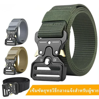 พร้อมส่ง เข็มขัดยุทธวิธี เข็มขัดผู้ชาย ไม่ลอกไม่ต้องเจาะรู แฟชั่นสไตส์อินเทรนด์ สายไนล่อน ทนต่อการสึกหรอ