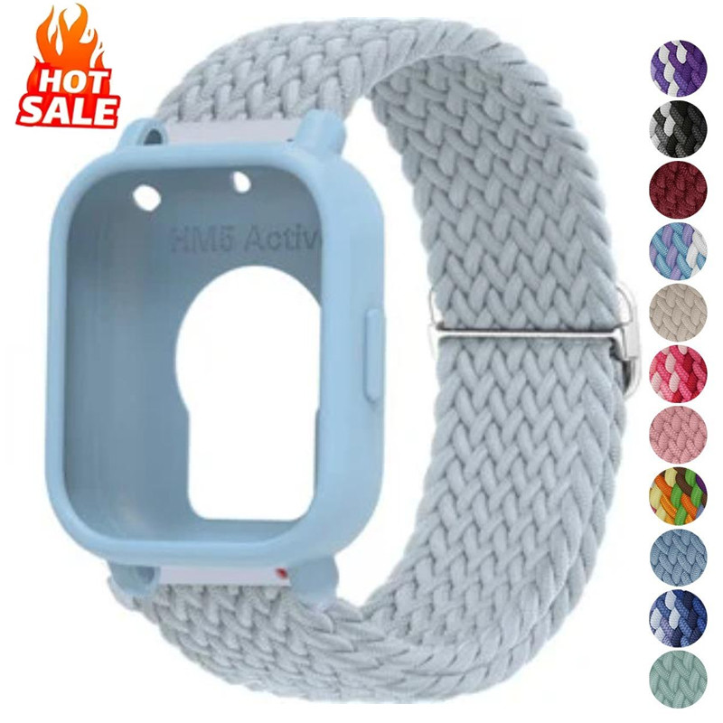 สายถักไนลอน + สําหรับ Redmi Watch 5 Active / 5 Lite ซิลิโคนป้องกันกรณี Breatbale Band สําหรับ Redmi Watch 5 Lite อุปกรณ์เสริม