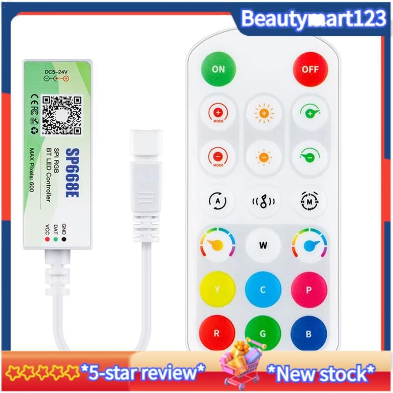 BMSP668E สําหรับ WS2811 สําหรับ WS2812B SPI RGB LED Controller 600 IC BT APP 2.4G ระยะไกลสําหรับ DIY
