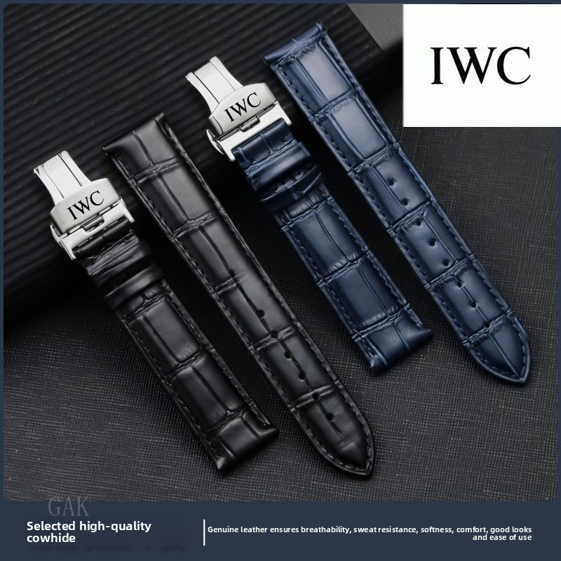 Iwc 12-24 มม.สายนาฬิกาหนังสําหรับ IWC PPortofino Pilot Mark Little Prince สายนาฬิกาเปลี่ยนสร้อยข้อมื