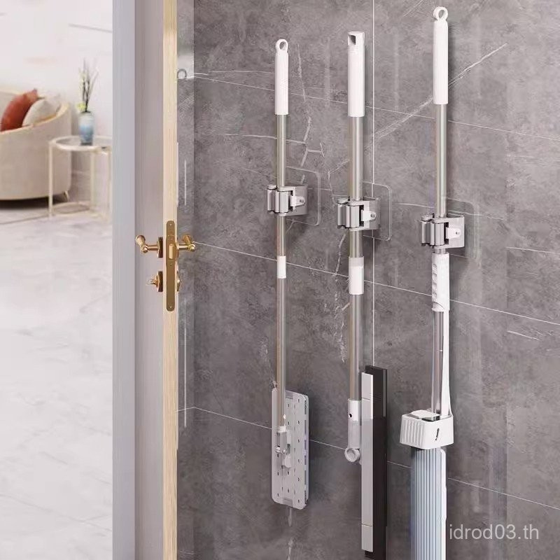 SG Hot Mop Holder การเจาะฟรี Mop คลิป Mop Hook ที่แขวนห้องน้ํา Strong Wall-Mounted Storage โหลด-Bear