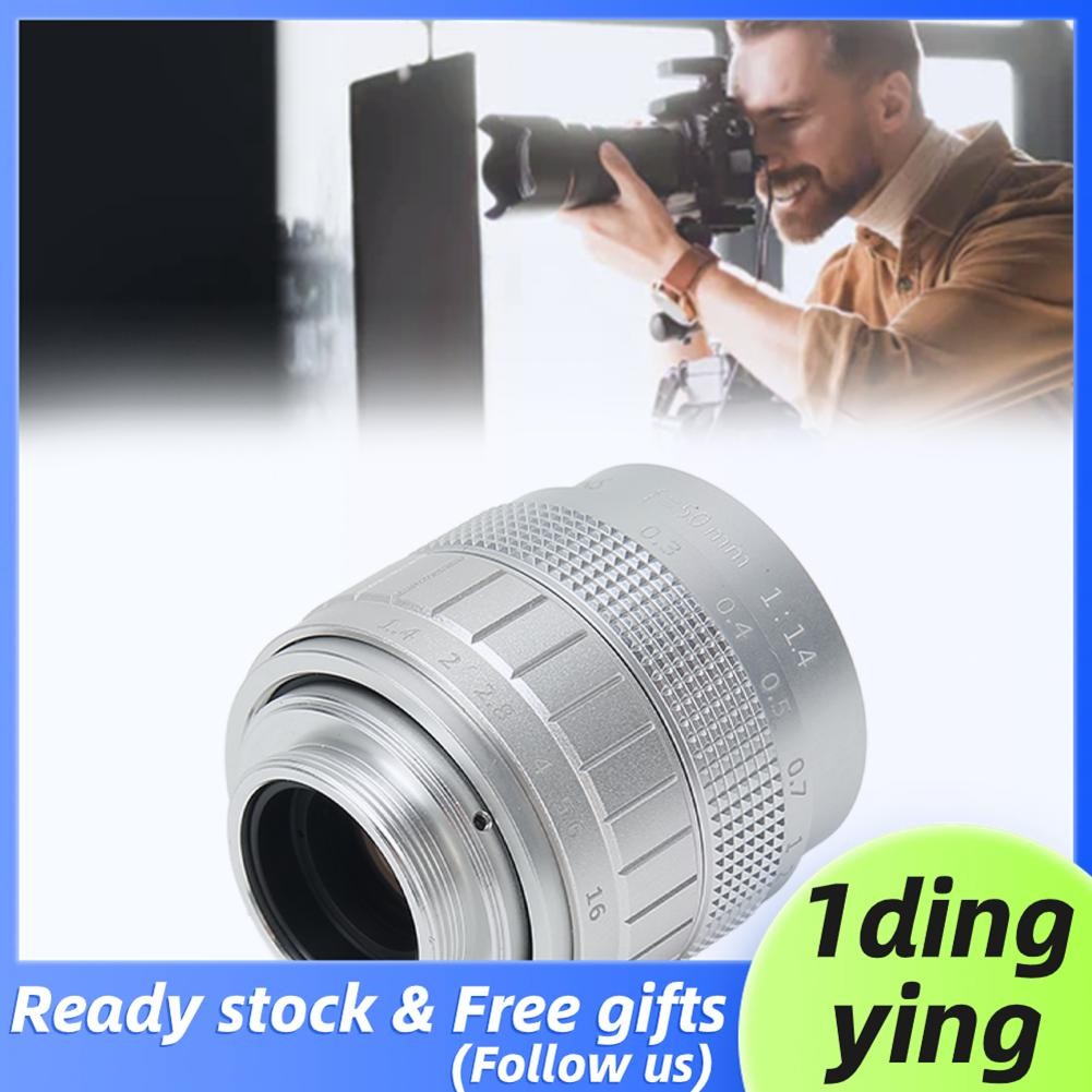 1dingying.th 1Dingying.TH 50 มม. f1.4 คู่มือรูรับแสงขนาดใหญ่โฟกัส Prime MFT เลนส์ 7 องศา 50 HD 2/3 น