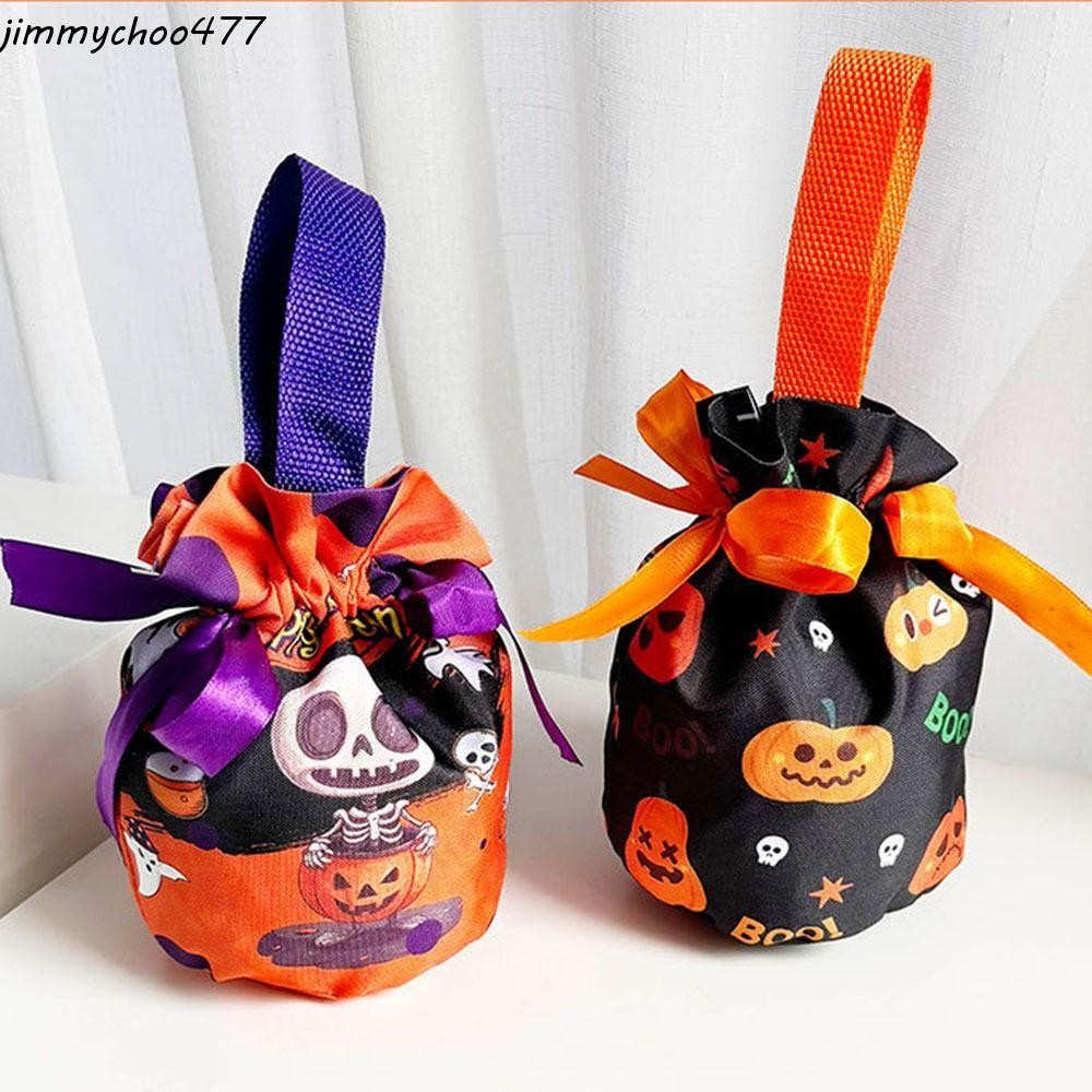 JIMMYCHOO Halloween Candy Tote Bag, Handheld Pumpkin Pattern Design Halloween Treat Bags, Unique Dra