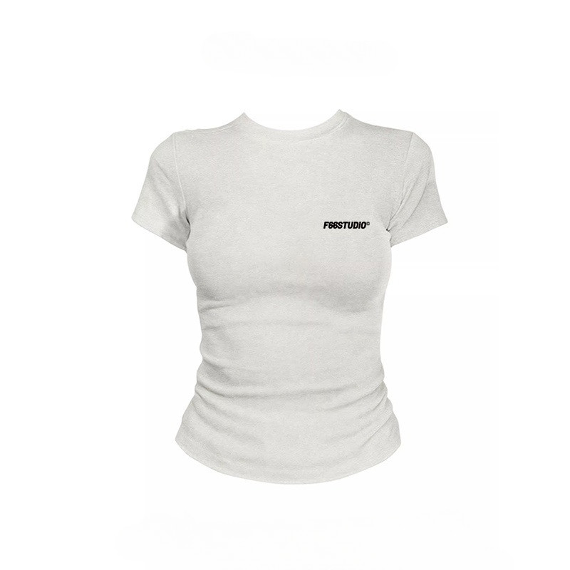 COD（จัดส่งภายใน 24 ชั่วโมง）เสื้อสาวอวบ เสื้อครอปท็อป แขนสั้น babytee สไตล์เกาหลี y2k T-shirt | ตัวอักษรที่เรียบง่าย