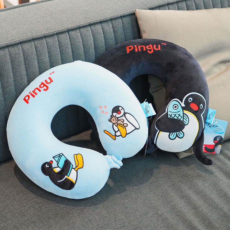 KKV อย่างเป็นทางการของแท้ Pingu หน่วยความจําโฟมหมอนรูปตัว U คอป้องกันคอหมอน Office Nap เครื่องบิน He