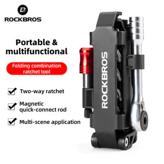 ROCKBROS ชุดประแจวงล้อมัลติฟังก์ชันสำหรับจักรยาน พกพาสะดวกพร้อมถุงเก็บ เหมาะสำหรับการซ่อมจักรยานเสือภูเขาและการขับขี่บนถนน