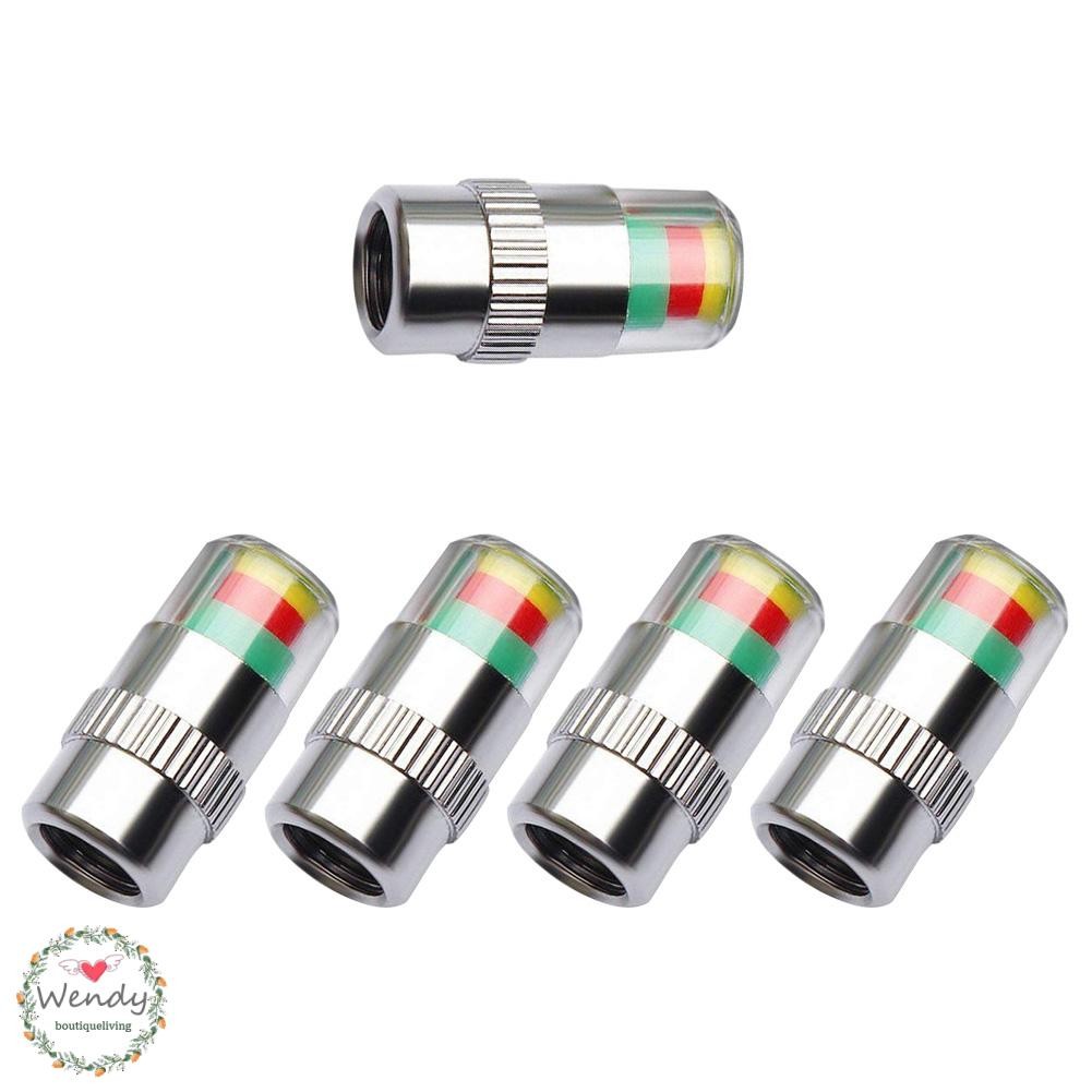 4/8 ชิ้นยางรถ Tyre Air Pressure Alert Indicator Valve Stem Monitor Sensor Caps