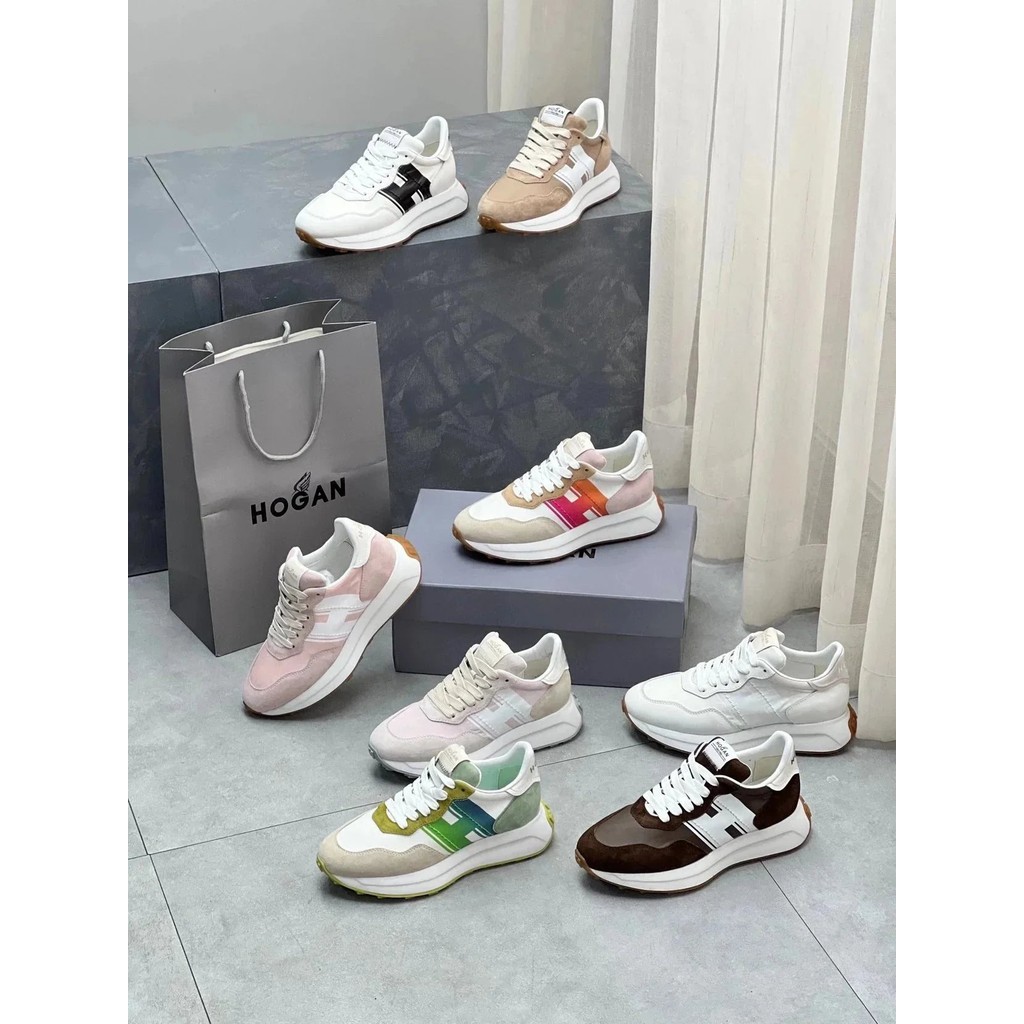 รองเท้าลำลอง HOGA HOGA สไตล์คลาสสิก สีขาวยกระดับบุคลิกภาพ พื้นหนารองรับการวิ่ง H641 Series