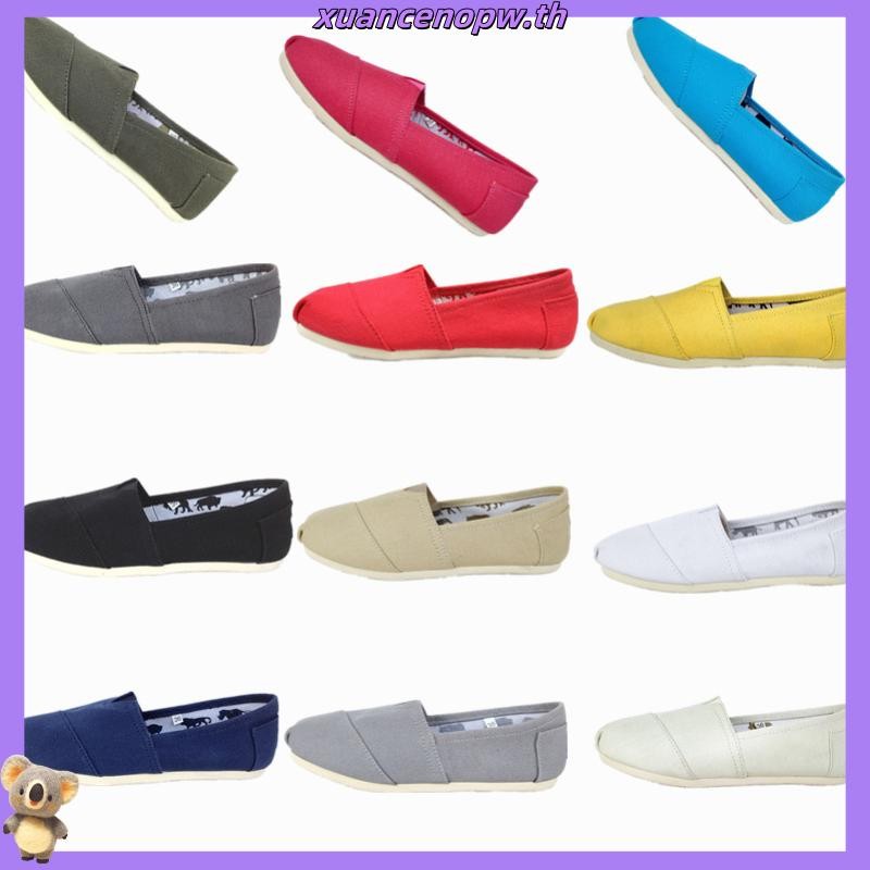 รองเท้าผ้าใบลำลองสำหรับผู้ชายผู้หญิง Toms Shoes
