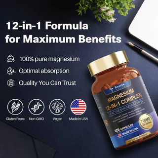Hot Totaria Magnesium Complex 700mg Magnesium Glycinate อาหารเสริม 12 Active Magnesium สําหรับประสาทฟังก์ชั่นกล้ามเนื้อ Recovery Heart Health Mood ปรับปรุงคุณภาพการนอนหลับ 200g