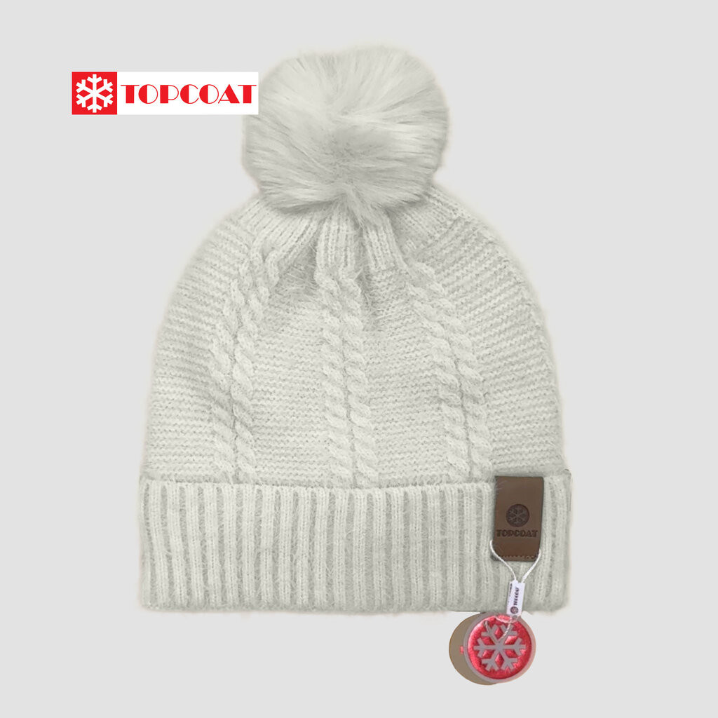 TOPCOAT หมวกกันหนาวบุขนมีจุก นิ่มใส่สบาย รักษาอุณหภูมิได้ดี (1 ใบ) Freesize