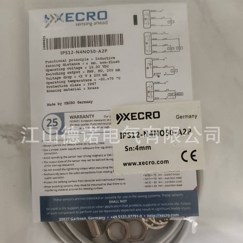 全新XECRO电感式接近开关IPSD6-S3PO18-3U8IPSD6-S3PO18-A2P