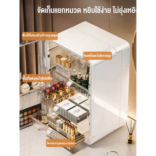 ตู้เก็บเครื่องสำอาง ความจุขนาดใหญ่ ดีไซน์สามชั้น กันฝุ่นและกันน้ำ