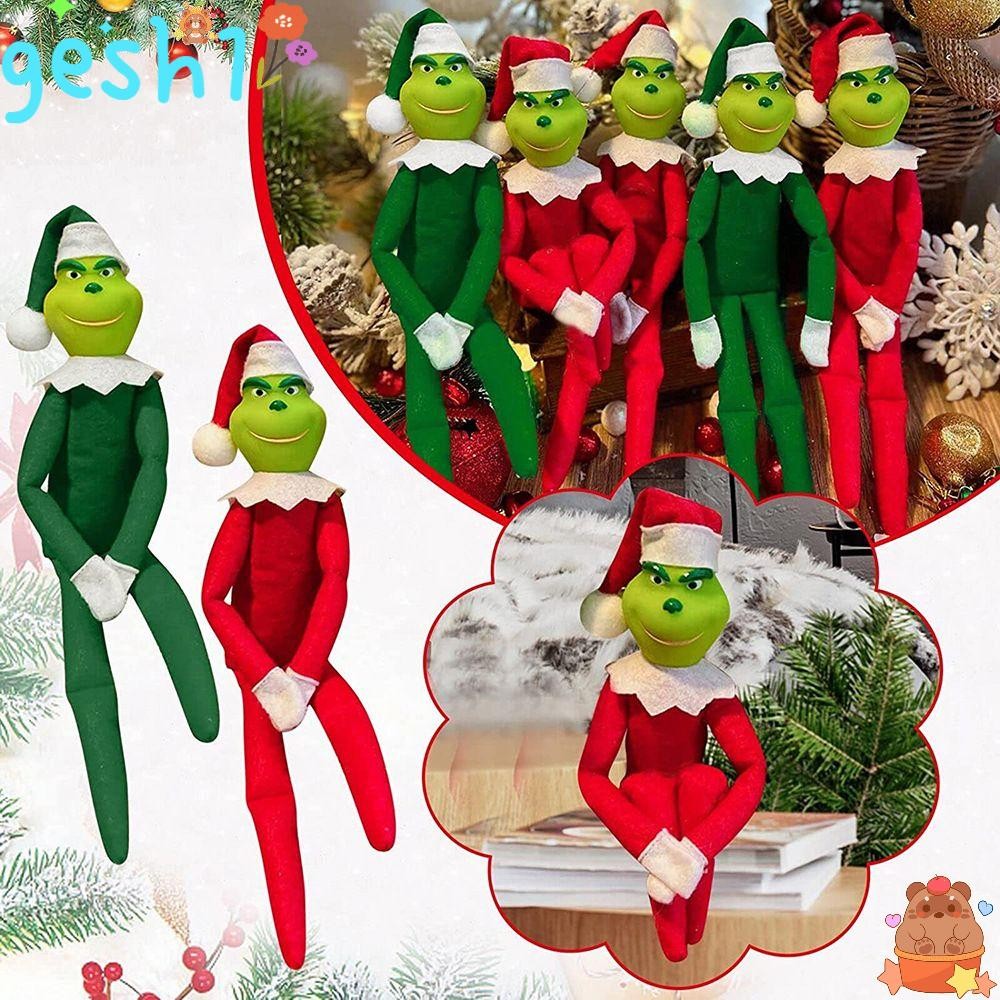 GESH1 ตุ๊กตาผ้ากํามะหยี่ของเล่นตกแต่งบ้านจี้ของเล่นตุ๊กตา Grinch ตุ๊กตา