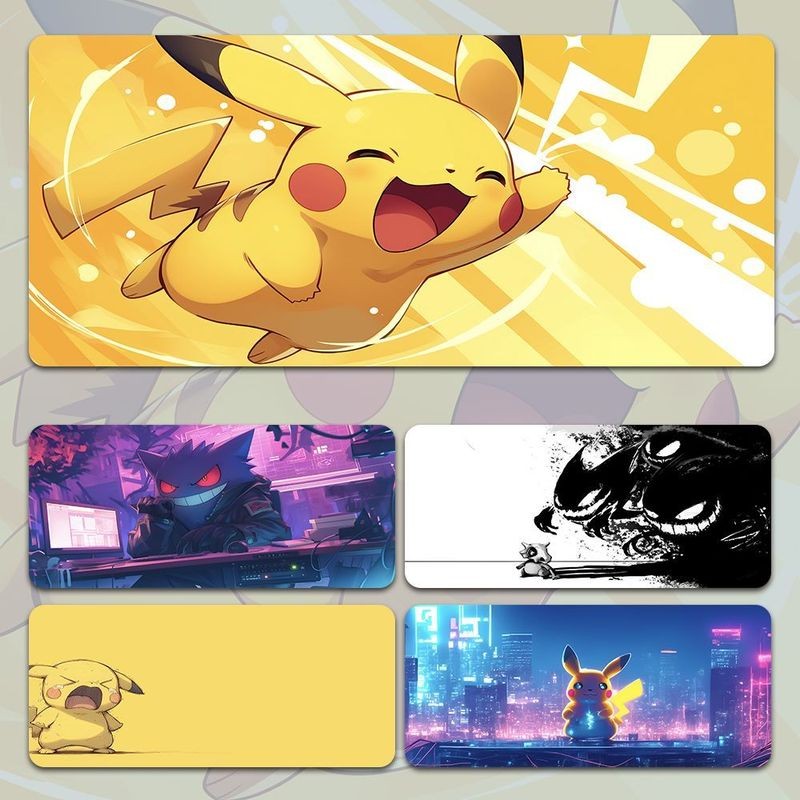 Pokémon Mouse Pad คีย์บอร์ดสองมิติขนาดใหญ่อะนิเมะ Gaming Gaming Mouse Desk Pad Office Pad กันน้ํา