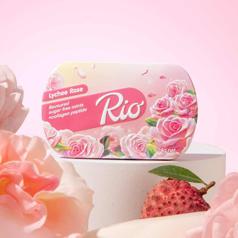 Rio Flavourless Candy Kiss Candy Lychee Rose Jasmine Date Candy Fresh Breath Mint Candy Snacks ลูกอม
