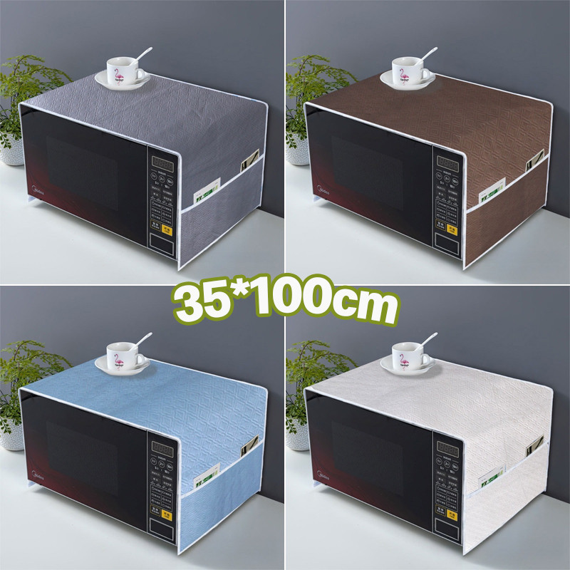 COD ผ้าคลุมไมโครเวฟ กันน้ำและกันฝุ่น มีช่องเก็บของสองข้าง ทันสมัยและเรียบง่าย สำหรับเตาอบ ตกแต่งห้องครัว