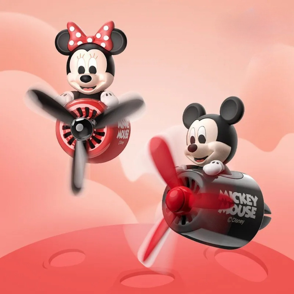 Mickey Mouse Air Freshener น้ําหอมในรถยนต์ Kawaii ใบพัด Outlet Vent Fresheners น้ําหอมเหมาะสําหรับรถตกแต่งภายใน
