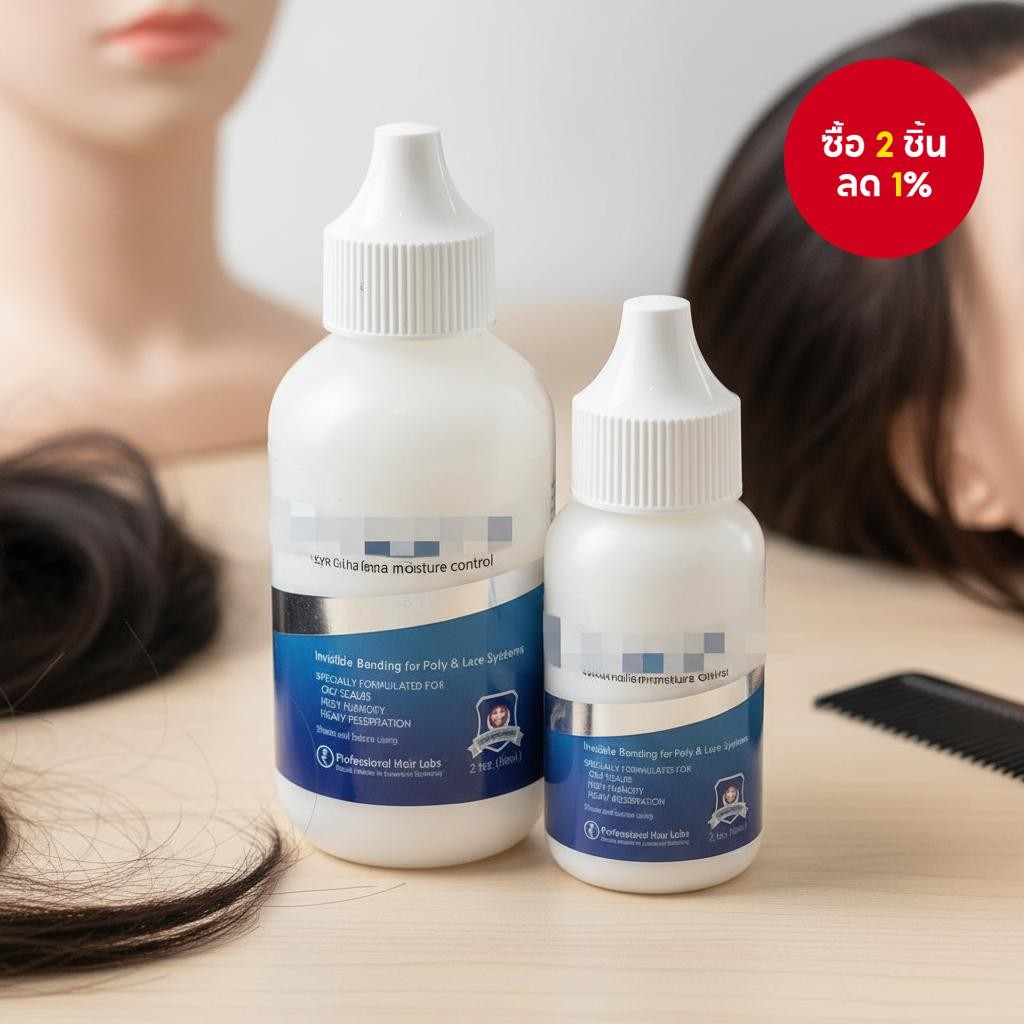 กาวติดวิกลูกไม้ - สูตรอ่อนโยนต่อผิวสําหรับวิกผมสังเคราะห์, กาวติดหนังศีรษะใส