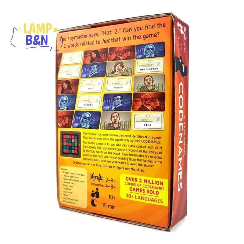 [B&N] Codenames Strategy Board Game Card Game 2-8 ผู้เล่น Spymaster Party Game Family Game Night Ide
