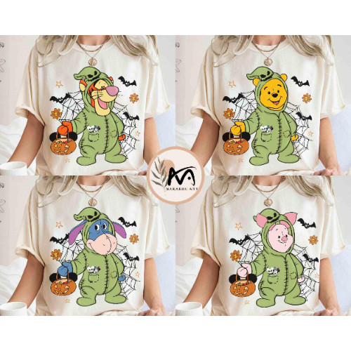 Winnie Pooh และเพื่อนเครื่องแต่งกายเสื้อ Oogie Boogie Bash, เสื้อ Eeyore Tigger Piglet ฮาโลวีน ดิสนี