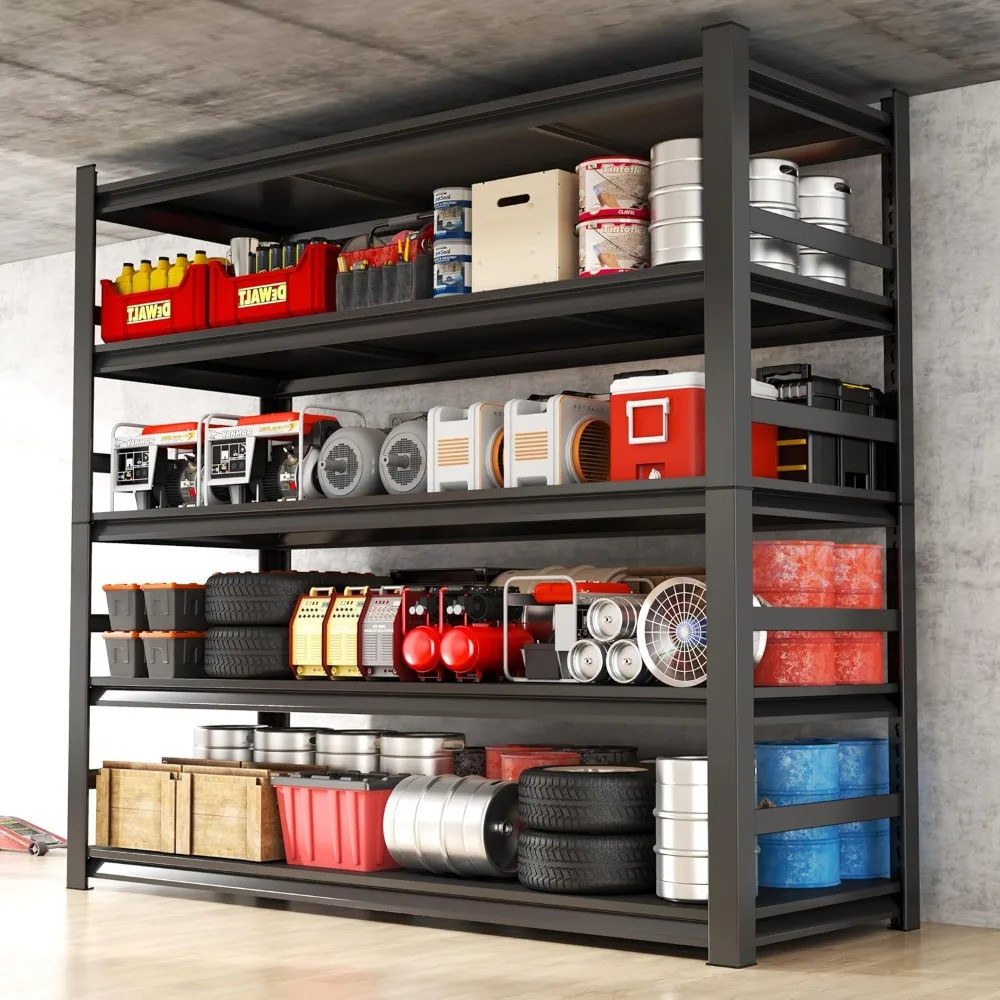 87" H Garage Shelving Unit And Storage, 5 ชั้น Heavy-duty ปรับชั้นวางประกอบง่าย, ชั้นวางเหล็กสําหรับ