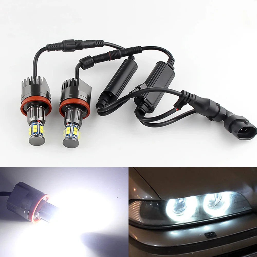 2 ชิ้น LED Angel Eyes ไฟ Canbus สําหรับ BMW E60 E61 E63 X5 E70 X6 E71 E90 E91 E92 E93 M3 E89 E82 E87