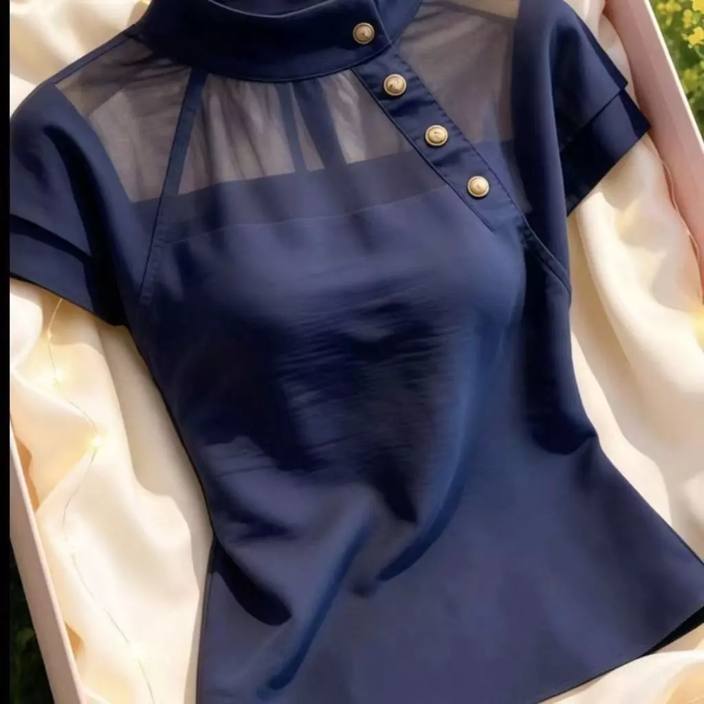 ฤดูร้อนใหม่อารมณ์แฟชั่นแขนสั้นเสื้อยืดด้านบน