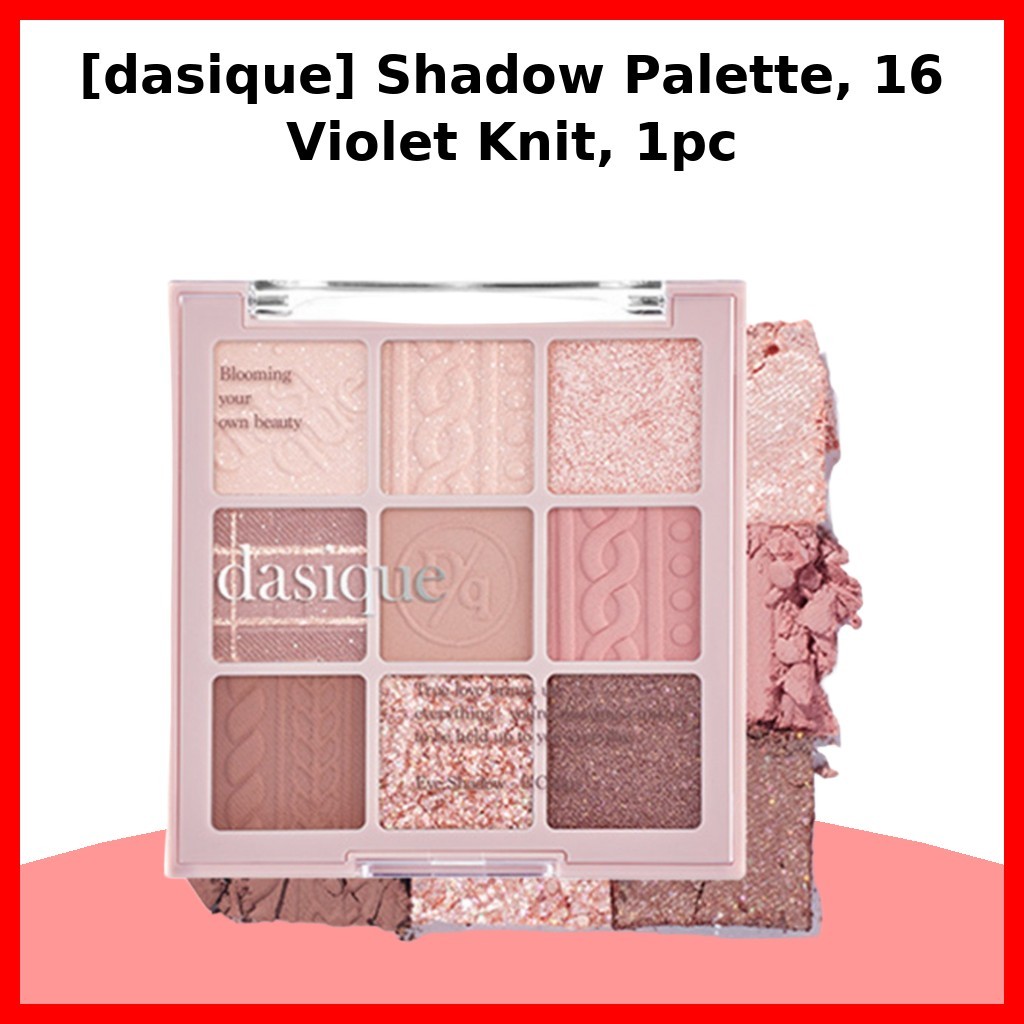 [dasique] Shadow Palette, 16 Violet Knit, 1 ชิ้น / พาเลทอายแชโดว์เกาหลี / สีเปล่งประกาย / ของแท้ 100