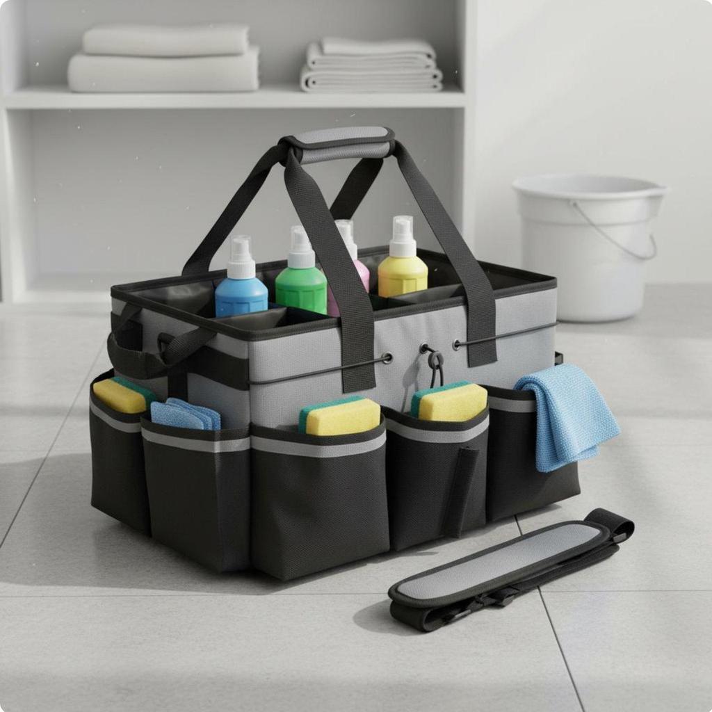 [beqowt] ทําความสะอาดยูทิลิตี้กระเป๋าขนาดใหญ่ความจุเครื่องมือ Carrier กระเป๋า Organizer Heavy Duty อเนกประสงค์จัดเก็บสําหรับทําความสะอาดบ้าน