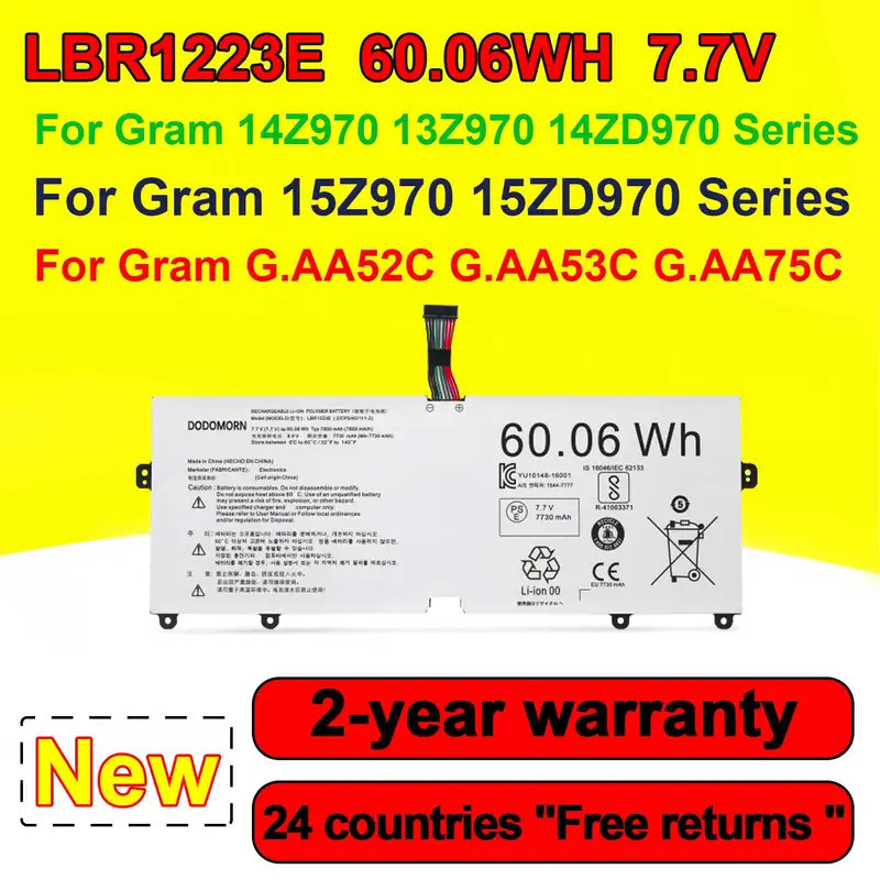 7.7V 60.06Wh LBR1223E แบตเตอรี่แล็ปท็อปสําหรับ LG กรัม 14Z970 14ZD970 13Z970 15Z970 15ZD970 G.AA52C 