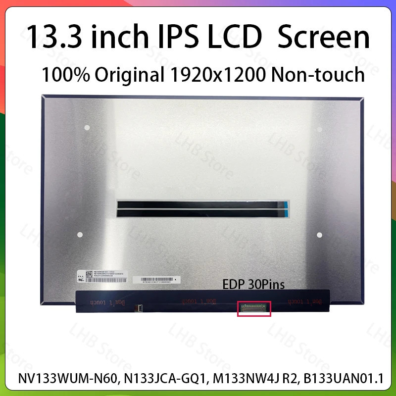 13.3 "แล็ปท็อปหน้าจอ LCD NV133WUM-N60 N133JCA-GQ1 M133NW4J R2 B133UAN01.1 สําหรับ Dell Inspiron 13 5