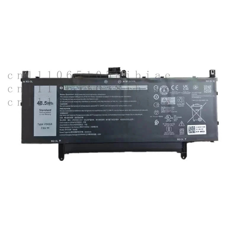 7.6V 48.5Wh ใหม่ V5K68 แบตเตอรี่แล็ปท็อปสําหรับ Dell Latitude 9510 9520 2-in-1 Series N7HT0 TVKGH HY