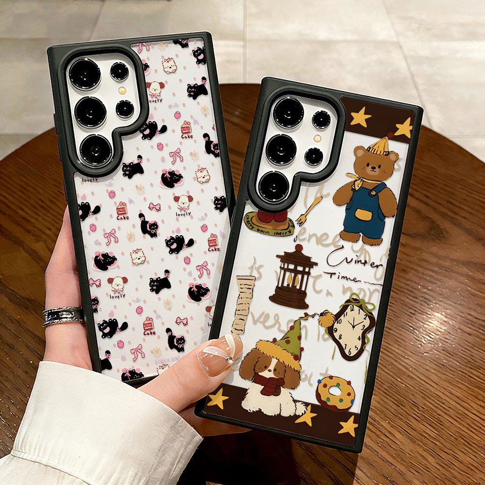 กระต่ายการ์ตูน เคส For Samsung A57 A17 A06 A07 A16 A05 A05S A36 A55 A54 A15 A56 A35 A34 A25 S26 อะคริลิกฝ้า เคสโทรศัพท์