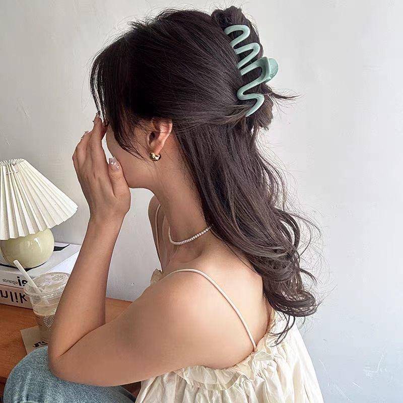 Tw สีสัน Jelly Wave Shark Hair Claw คลิป Anti-slip รูปที่ 6