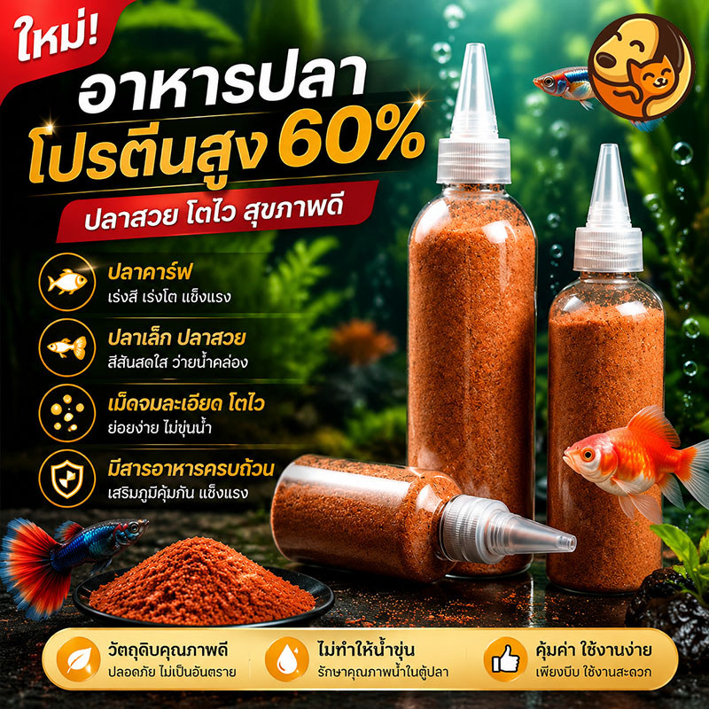 อาหารปลา อาร์ทีเมียอบแห้ง โปรตีนสูง สำหรับลูกปลา ปลากัด ปลาคราฟ ปลาเล็ก โตไว สีสวย 50 100 200 กรัม