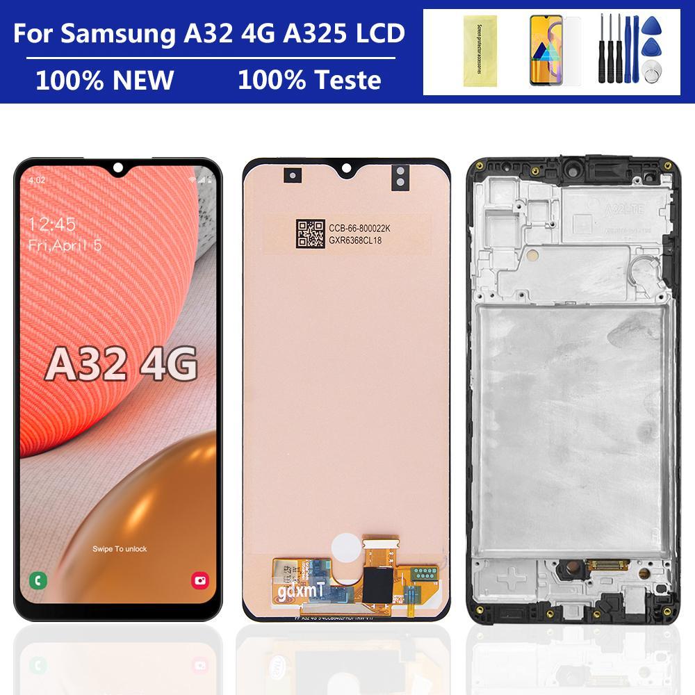 ทดสอบ 100% สําหรับ Samsung Galaxy A32 4G A325 A325F SM-A325M SM-A325F/DS จอแสดงผล LCD Touch Screen D