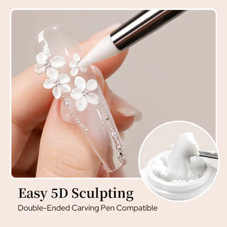 BORN PRETTY 5D White Sculpting Gel Non-Stick แกะสลักกาวสีขาวซาตินเล็บ DIY Sculpting Gel สําหรับเล็บ Extension Salon ใช้
