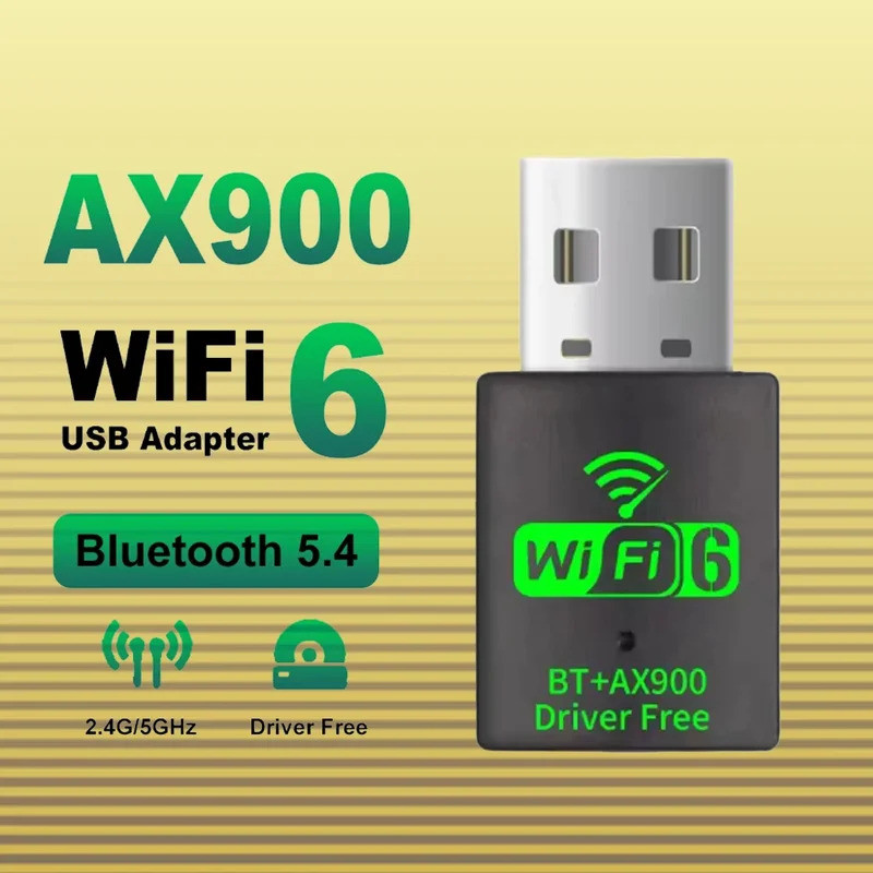 Wifi 6 Mini USB Dongle การ์ดเครือข่าย BT 5.4 ตัวรับสัญญาณ Dongle AX900 สําหรับ Win 10/11 PC Dual Ban