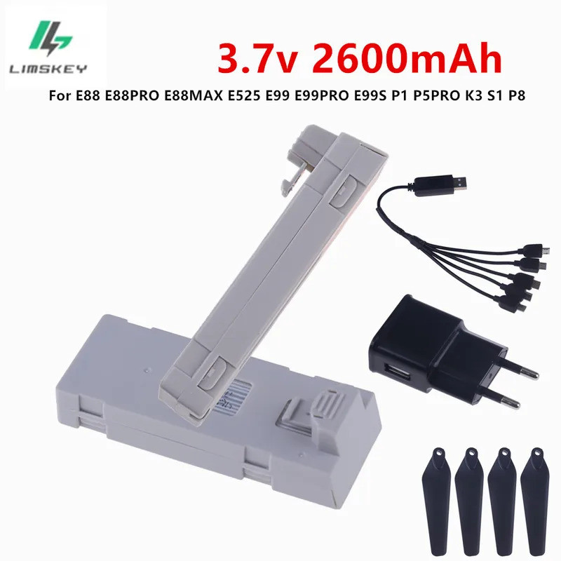 3.7V แบตเตอรี่สําหรับ E88 E88PRO Ls-E525 E525 PRO Mini Uav Drone แบตเตอรี่ 3.7 V 2600mAh แบตเตอรี่ L
