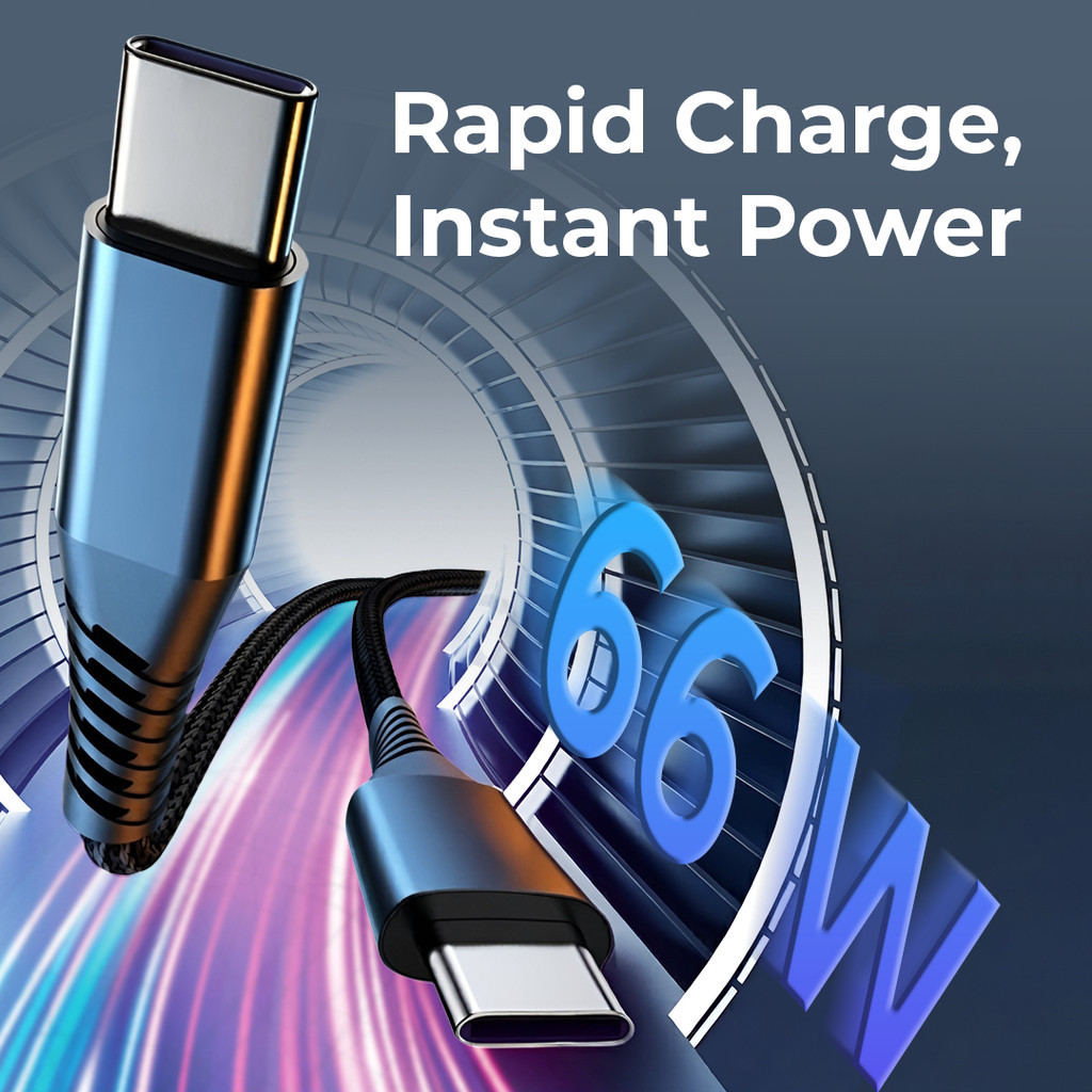 Original Premium Charger 66W 6A Type C to C Fast Charging Data Cable