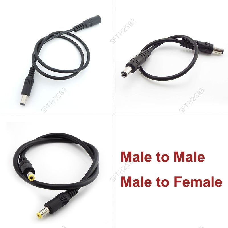 12V DC Power Supply Extension Cable ชายหญิงปลั๊กอะแดปเตอร์ 5.5mmx2.1mm 5.5*2.5mm แจ็คขยายสายไฟสําหรั