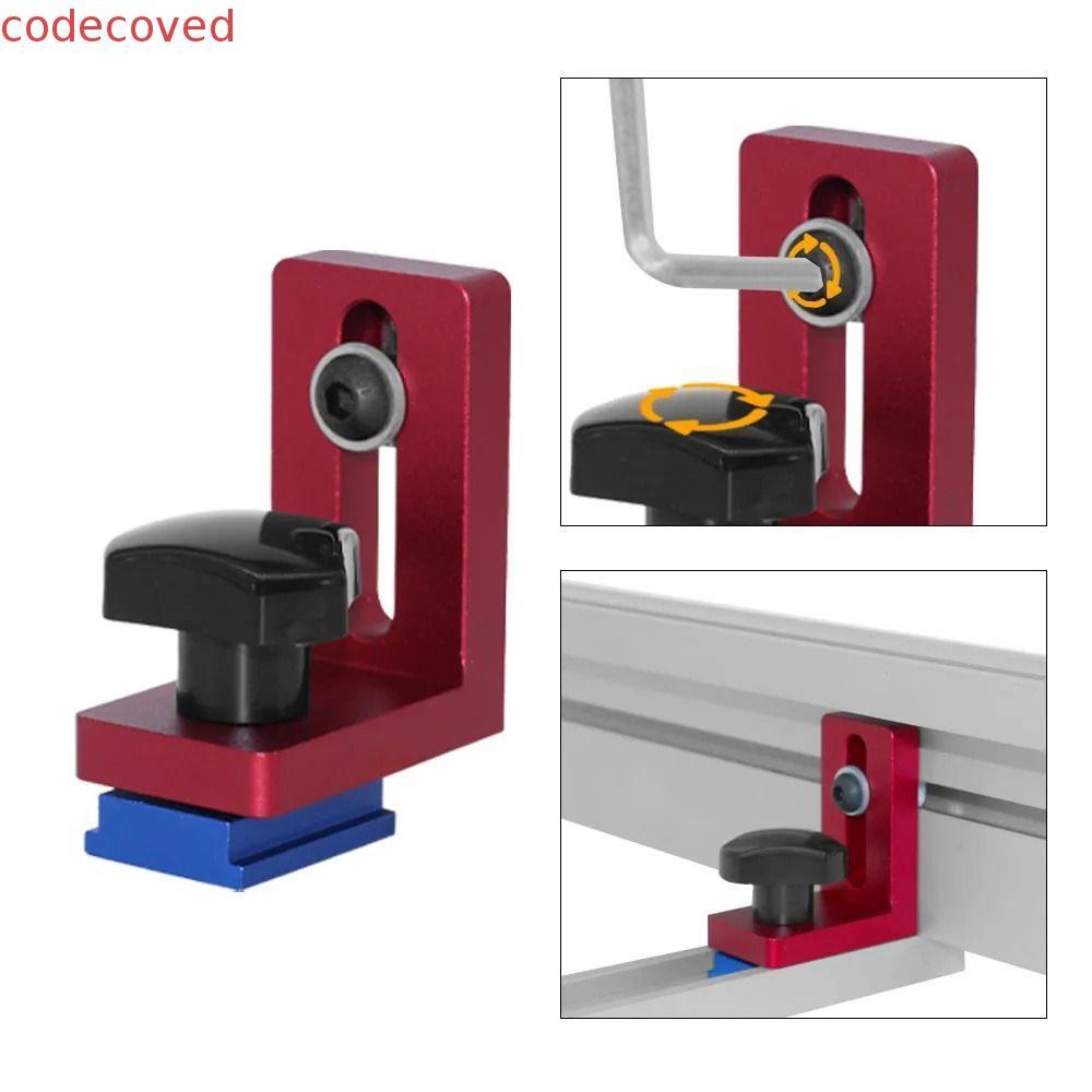 CODECOVED รั้วโปรไฟล์อลูมิเนียม, ราง T-track 30-50 ซม., ขายึดเลื่อนอลูมิเนียมอัลลอยด์แบบปรับได้มัลติ