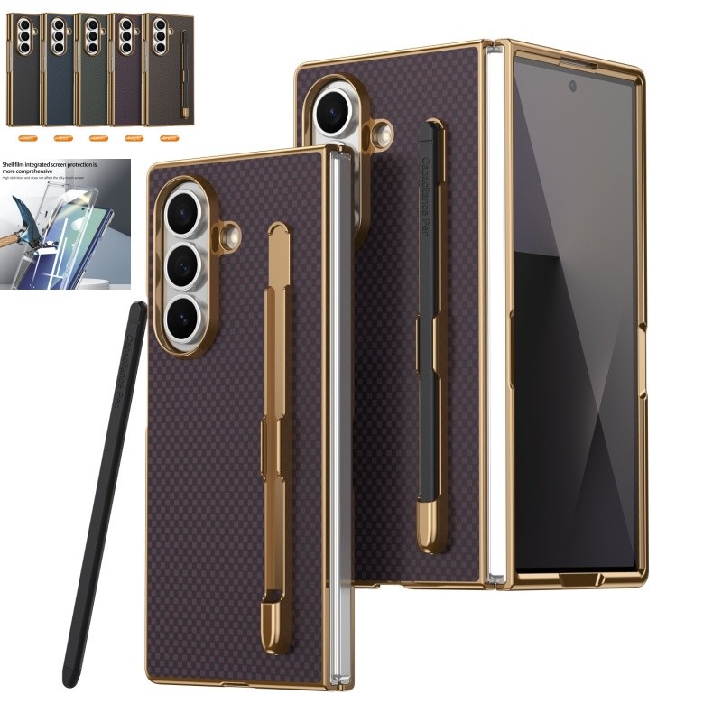 สําหรับ Samsung Galaxy Z 8 Ultra Z พับ 7 Z พับ 6 Z พับ 5 4 3 Hard Case พร้อมฟิล์มกระจกนิรภัยหรูหรา E
