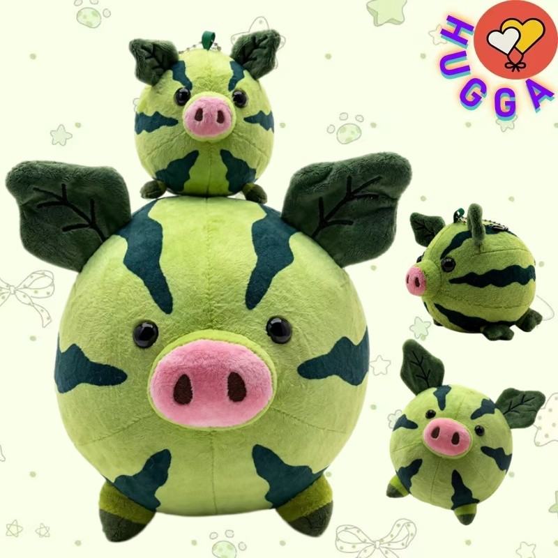 ❤ฮักก้า❤หมูแตงโมน่ารัก Plushie สนุกใหม่แตงโมหมู Plushy ตุ๊กตาเดสก์ท็อปตกแต่ง Plushie ของเล่นคู่ของขว