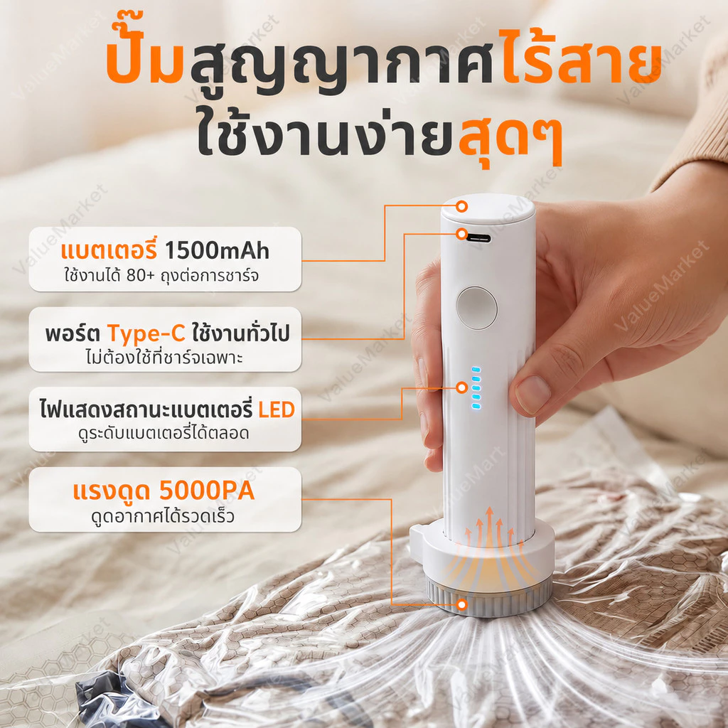 ชุดถุงเก็บเดินทางแบบใช้ซ้ําได้พร้อมปั๊มไร้สายถุงประหยัดพื้นที่แบบพกพาสําหรับการเดินทาง&บ้านซีลบรรจุบีบอัดสูญญากาศเสื้อผ้าผ้าห่มบ้านมูลค่าเก็บฤดู thumbnail 5