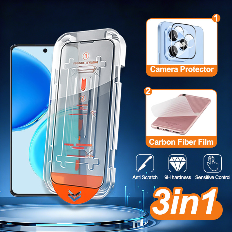 3 in 1 Magic กล่องกระจกนิรภัย Honor X8d 8K 9H ป้องกันหน้าจอสําหรับ Honor X8d X9d X7d X6d 5G 4G ติดตั