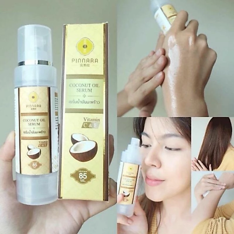(B12) ⭐️พร้อมส่ง ⭐️ลอตใหม่ 2021ของแท้ 100% เซรั่มน้ำมันมะพร้าวพิณนารา PINNARA พิณนารา